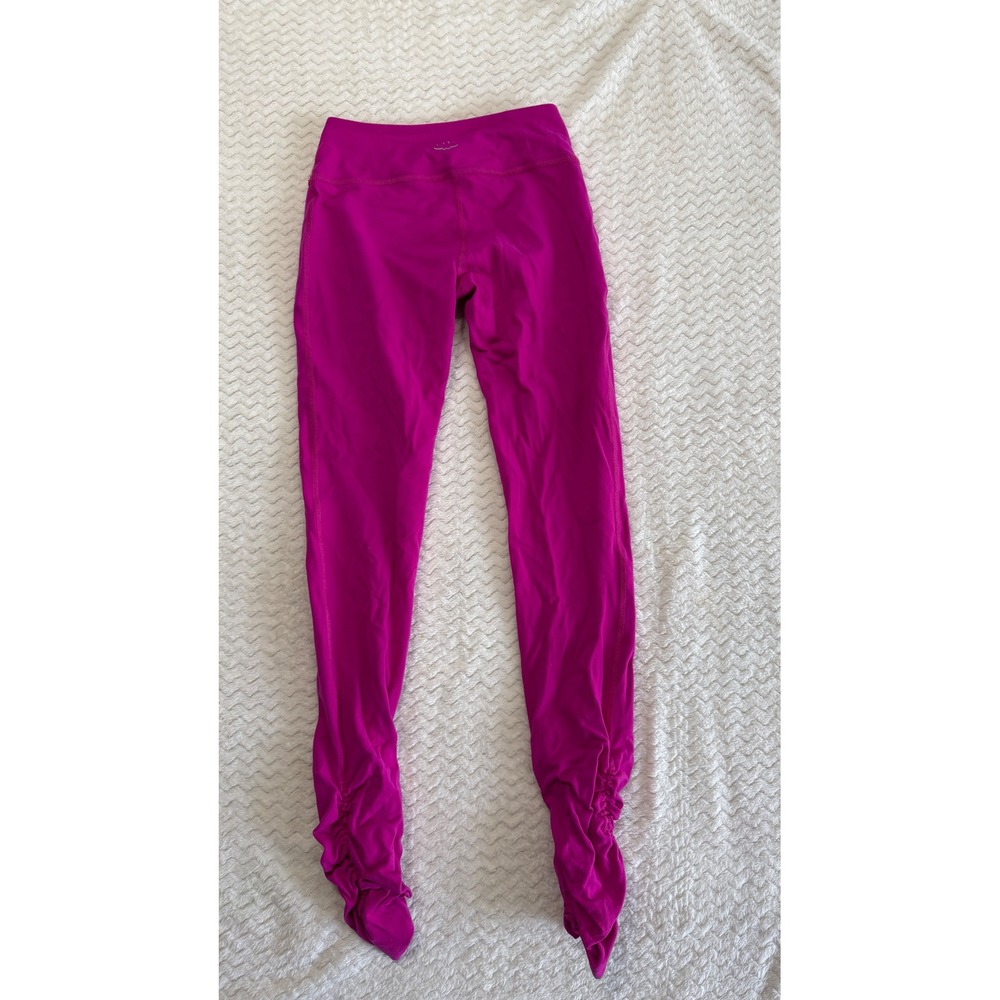 Beyond Yoga Magenta Pink Ruched Ankle High Waisted Leggings Women Size S